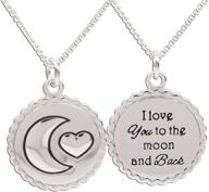 🌙 adorable girl's sterling silver necklace: 'i love you to the moon and back' logo