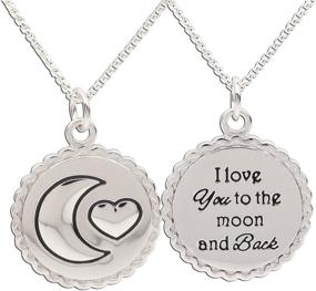 img 4 attached to 🌙 Adorable Girl's Sterling Silver Necklace: 'I Love You to the Moon and Back'