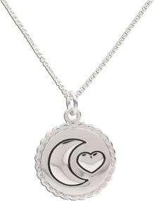 img 3 attached to 🌙 Adorable Girl's Sterling Silver Necklace: 'I Love You to the Moon and Back'