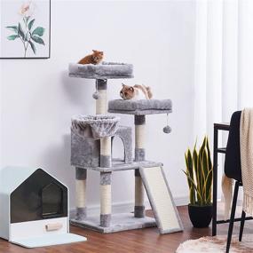 img 2 attached to Ultimate Cat Haven: Hey-brother Cat Tree with Cozy Perches, Scratching Board, and Multi-Level Condo with Basket