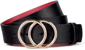 img 4 attached to BROMEN Women Leather Double Buckle Women's Accessories and Belts