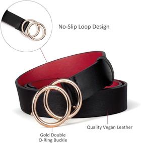 img 1 attached to BROMEN Women Leather Double Buckle Women's Accessories and Belts