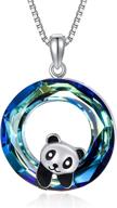 exquisite 925 sterling silver panda pendant necklace: perfect birthday gift for women & daughters, adorned with crystals logo