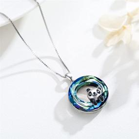 img 2 attached to Exquisite 925 Sterling Silver Panda Pendant Necklace: Perfect Birthday Gift for Women & Daughters, Adorned with Crystals