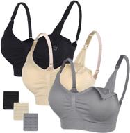 🤱 stelle body silk seamless maternity nursing bra: ultimate comfort with pads, extenders & clips logo