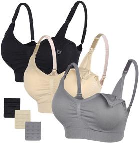 img 4 attached to 🤱 Stelle Body Silk Seamless Maternity Nursing Bra: Ultimate Comfort with Pads, Extenders & Clips