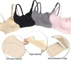 img 2 attached to 🤱 Stelle Body Silk Seamless Maternity Nursing Bra: Ultimate Comfort with Pads, Extenders & Clips
