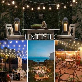 img 2 attached to 🏮 Lemontec Commercial Grade Outdoor String Lights - 48 Ft Black Weatherproof Cord for Patio Garden Porch Backyard Party Deck Yard – S14 Black