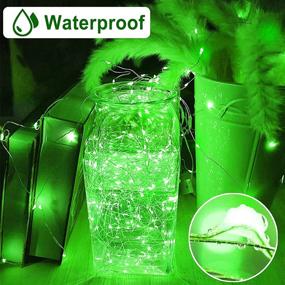 img 1 attached to 🎄 12-Pack TurnMeOn LED Fairy Lights - Battery Operated, Waterproof Silver Wire, 6.6Ft, 20 Mini Fairy String Lights for DIY Christmas Festival Wedding Party Bedroom Decor (Green)