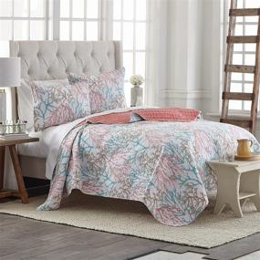 img 4 attached to C&amp;F Home Oceanaire Seafoam Full/Queen Quilt Set - Oversized Cotton Beach Ocean Coastal Reef Bedspread Coverlet - 3 Piece with 2 Shams - Full/Queen Size - Blue