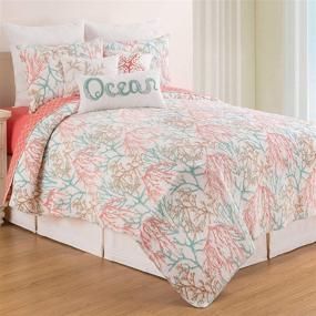 img 2 attached to C&amp;F Home Oceanaire Seafoam Full/Queen Quilt Set - Oversized Cotton Beach Ocean Coastal Reef Bedspread Coverlet - 3 Piece with 2 Shams - Full/Queen Size - Blue