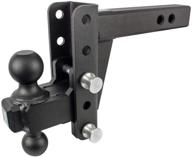 π« bulletproof hitches 2.0" adjustable extreme duty trailer hitch (30,000lb rating) 4" drop/rise, 2" and 2 5/16" dual ball (black textured powder coat, solid steel) logo