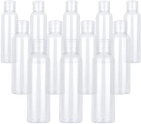 img 4 attached to TrendBox 12 Pack Flip Cap Plastic Empty Bottles for Shampoo, 🧴 Lotions, Body Soap (4 oz/120 ml) - Convenient and Versatile Storage Solution