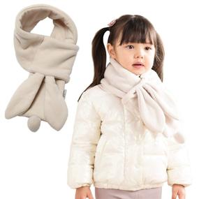 img 4 attached to 🧣 Теплый бежевый детский шарф для мальчиков и девочек | Осенне-зимний шарф 29.5x4.7 дюйма