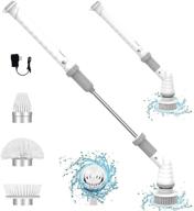 🧽 revolutionize cleaning with the electric spin scrubber: cordless power scrubber for shower, tub, and tile, featuring long handle and 3 multi-purpose brush heads logo