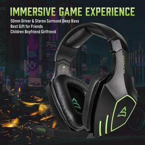 img 2 attached to 🎧 Premium Gaming Headset for Xbox One PS4 Pro - Over-Ear Stereo Headphones with Microphone for Xbox One PC PS4 iPad Mobile Tablet Mac in Black