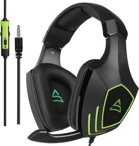 img 4 attached to 🎧 Premium Gaming Headset for Xbox One PS4 Pro - Over-Ear Stereo Headphones with Microphone for Xbox One PC PS4 iPad Mobile Tablet Mac in Black