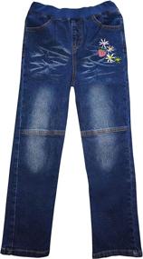 img 3 attached to 🌈 FaiSky Little Cartoon Pattern Embroidered Girls' Pants & Capris - Enhanced SEO