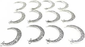 img 2 attached to 🌙 YYaaloa 12pcs Alloy Moon Style Charms Pendant - Perfect for Crafting & Jewelry Making (12pcs Moon Chrome)