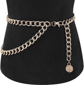 img 1 attached to 💎 Gorgeous Body Chain for Women - Glamorstar Double Layered Waist Belt with Cuban Chunky Metal - Punk Fashion Accessories