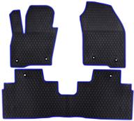 🚗 ucaskin ford edge car floor mats 2015-2021: custom-fit, odorless, washable rubber, anti-slip, all-weather protection, blue logo