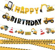 🚧 exciting construction happy birthday banner and truck garland set: perfect construction party decorations for birthday celebrations and baby showers! logo