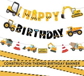 img 4 attached to 🚧 Exciting Construction Happy Birthday Banner and Truck Garland Set: Perfect Construction Party Decorations for Birthday Celebrations and Baby Showers!