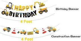 img 3 attached to 🚧 Exciting Construction Happy Birthday Banner and Truck Garland Set: Perfect Construction Party Decorations for Birthday Celebrations and Baby Showers!