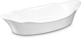 img 3 attached to 🍽️ Au Gratin Dish Set of 6 - KooK 9-inch Fine Ceramic Bakeware, Oven Safe, White, 18oz