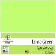 📚 lime green cardstock - 12 x 12 inch - 65lb weight - 25 sheets - clear path paper for scrapbooking and crafts logo