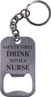 🔑 convenient nurse bottle opener key chain – stainless steel drink accessory with key ring логотип