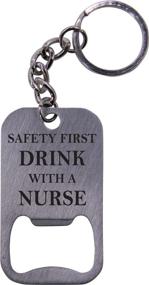 img 1 attached to 🔑 Convenient Nurse Bottle Opener Key Chain – Stainless Steel Drink Accessory with Key Ring