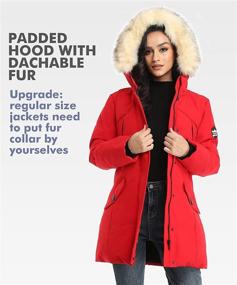 img 1 attached to 🧥 PUREMSX Women's Padded Jacket, Long Thicken Parka with Faux Fur Vegan Down, Winter Hooded Outwear Overcoat in Warm XS-XXL Sizes