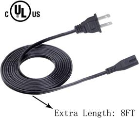 img 1 attached to Замена сетевого шнура UL для проигрывателя виниловых пластинок Technics SL-BD22 SL-B270U SL-QD3 SL-QD2, проигрывателя Sony CFD-S50 CFD-S05 CFD-E75, принтера Epson XP330 XP340 XP430 - кабель питания длиной 8 футов.