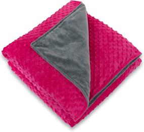 img 3 attached to Ultimate Comfort: TOP Weighted Blanket with Duvet Cover - Gray/Pink, 48 x 72 15lbs