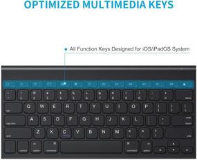 img 3 attached to 🔌 OMOTON iPad Keyboard: Stainless Steel, Rechargeable Ultra Slim Wireless Bluetooth for iPad Pro 12.9/11, iPad Air, iPad 10.2, iPad Mini, iPhone - Black