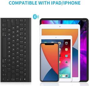 img 2 attached to 🔌 OMOTON iPad Keyboard: Stainless Steel, Rechargeable Ultra Slim Wireless Bluetooth for iPad Pro 12.9/11, iPad Air, iPad 10.2, iPad Mini, iPhone - Black