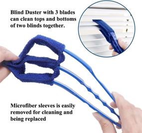 img 3 attached to 🧹 HIWARE Window Blind Cleaner Duster Brush with 5 Microfiber Sleeves - Ultimate Blind Cleaning Tools for Window Shutters, Blinds, Air Conditioners, Jalousies, and Dust Removal