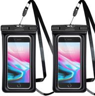 📱 smartlle waterproof phone pouch floating, waterproof phone case, dry bag for iphone xs max/xr/xs/x/8/8 plus/7/6/7plus samsung galaxy s10/s9 + note 9/8, moto, pixel up to 6.5'' soft tpu pouch - pack of 2 logo