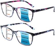 👓 women men's spring hinge reading glasses with progressive multifocus, blue light blocking for enhanced eye protection logo