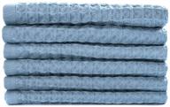 🧼 lizling towels - 6 pack of soft and absorbent 100% cotton waffle weave kitchen dish cloths, 13x13 inches, in 6 vibrant colors - ideal dish towels & tea towels (blue) logo