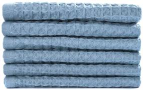 img 4 attached to 🧼 Lizling Towels - 6 Pack of Soft and Absorbent 100% Cotton Waffle Weave Kitchen Dish Cloths, 13x13 Inches, in 6 Vibrant Colors - Ideal Dish Towels & Tea Towels (Blue)