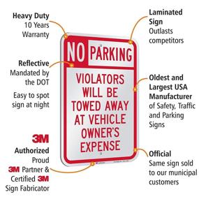 img 1 attached to 🚧 Enhanced Safety: SmartSign Engineer Reflective Legend Parking for Clear Visibility