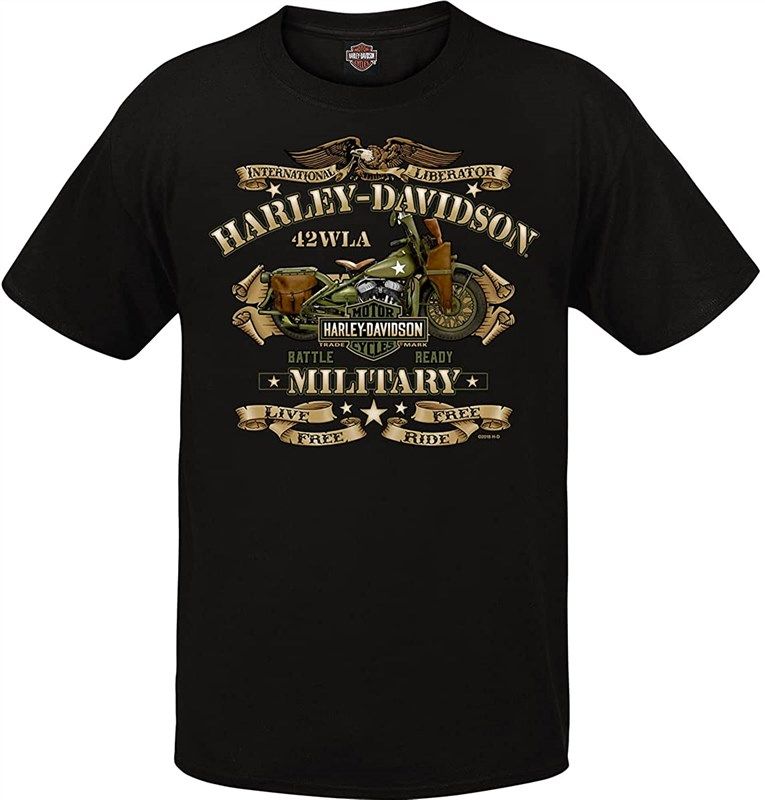 harley davidson military mens graphic t shirt logo
