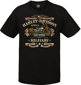 img 2 attached to 🏍️ Harley-Davidson Military Overseas Tour War Bike - Men's Graphic Short Sleeve Crew Neck T-Shirt