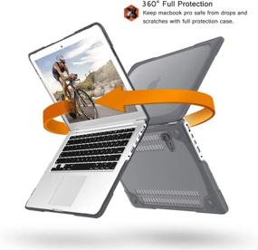 img 1 attached to 🔒 Rugged Protection for MacBook Pro 15 inch: Mektron Heavy Duty Snap on Dual Layer Rubberized Hard Case Cover (Gray)