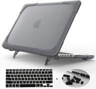 🔒 rugged protection for macbook pro 15 inch: mektron heavy duty snap on dual layer rubberized hard case cover (gray) logo