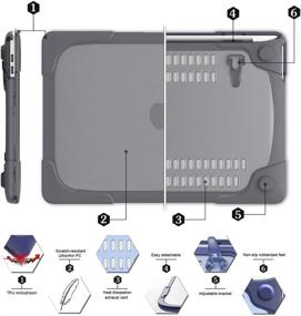 img 2 attached to 🔒 Rugged Protection for MacBook Pro 15 inch: Mektron Heavy Duty Snap on Dual Layer Rubberized Hard Case Cover (Gray)