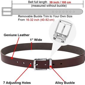 img 1 attached to Falari Boys 1-inch Leather Belts – Versatile Trim-to-Fit Kids' Belts, Ideal for All Occasions – Crafted from a Single Piece of Premium Leather