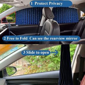 img 2 attached to Ovege Car Side Window Sun Shade Car Curtain Pleated Suction Magnetic (Blue Star